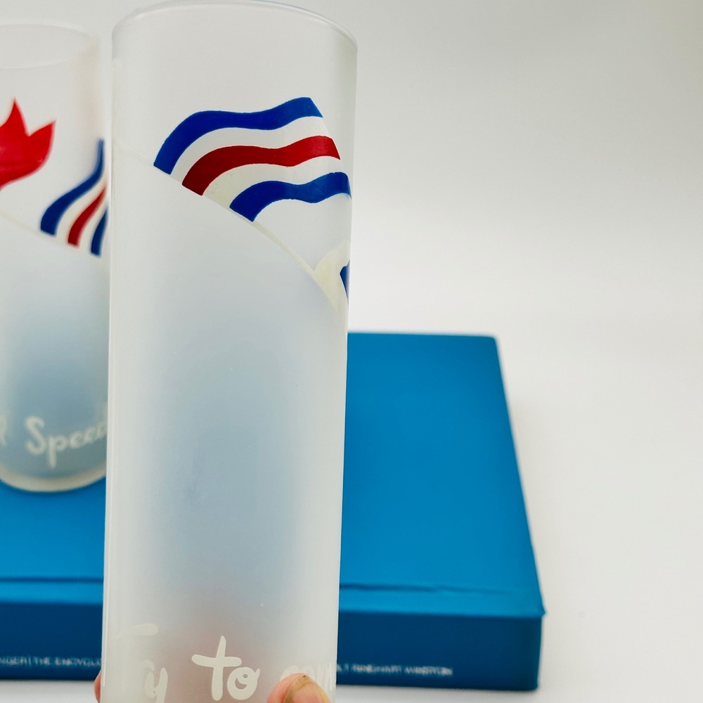Vintage Libbey Frosted Nautical Signal Flag Highball Glasses Set of 3 - Picture 4 of 6